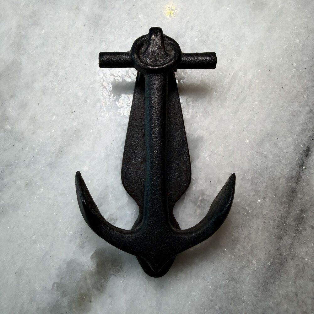 Cast Iron Anchor Door Knocker 4" Coastal Nautical Decor